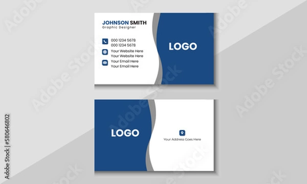 Fototapeta Creative modern corporate horizontal business card template. Vector art and design