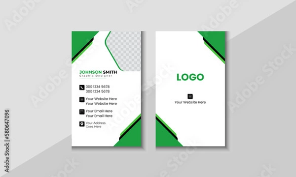 Fototapeta Creative modern corporate horizontal business card template. Vector art and design