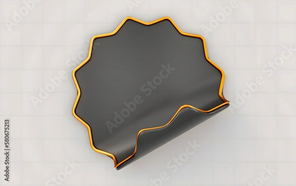 Fototapeta online promotional black and gold sale badge labels 3d render element