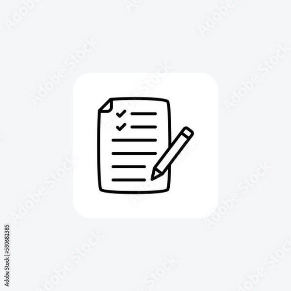 Fototapeta Contract, paper fully editable vector fill icon

