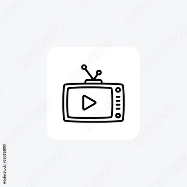 Fototapeta Play, tv fully editable vector fill icon

