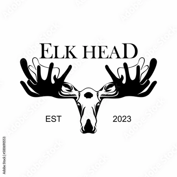 Fototapeta elk head logo design vector