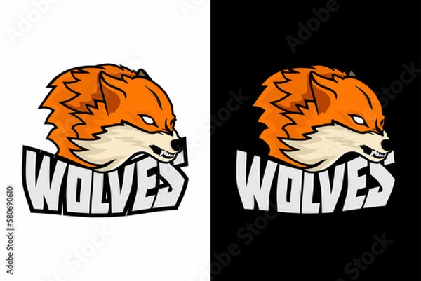 Fototapeta wolf head logo design vector
