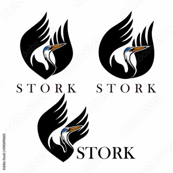 Obraz stork bird logo designs vector