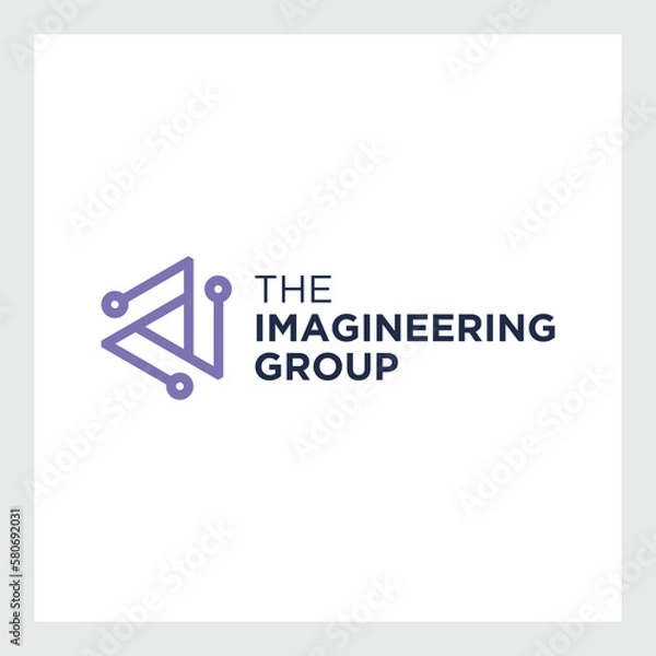 Fototapeta Three elements triangle logo. Abstract symbol business logotype.