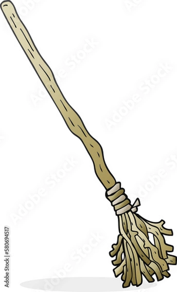 Obraz cartoon witch's broom