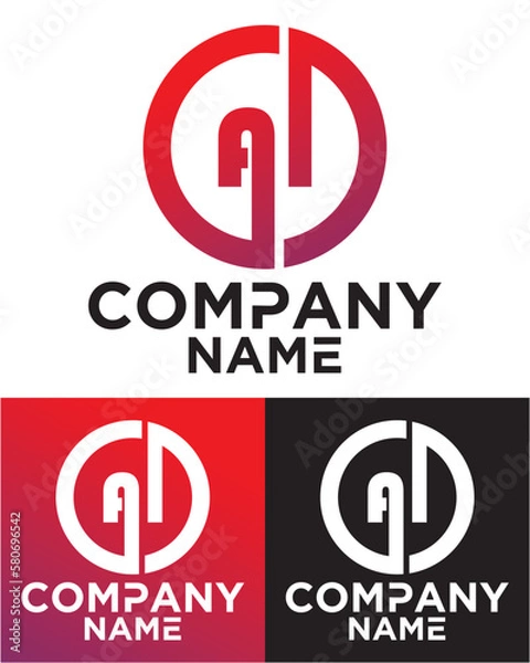 Obraz A I lettering with square design vector template