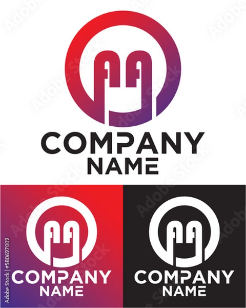 Fototapeta A A lettering with square design vector template