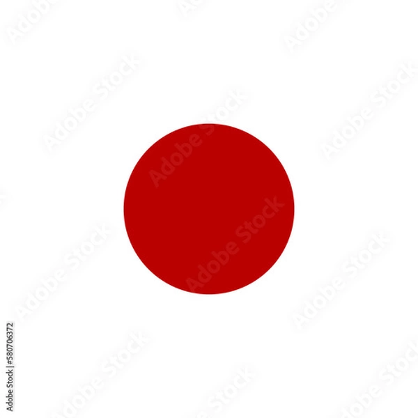 Fototapeta Japan flag simple icon in round or circle shape	