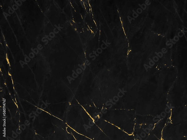 Obraz Black and gold marble luxury wall texture with shiny golden line pattern abstract background design for a cover book or wallpaper and banner website.	