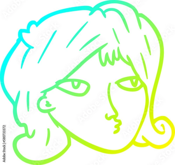 Obraz cold gradient line drawing woman