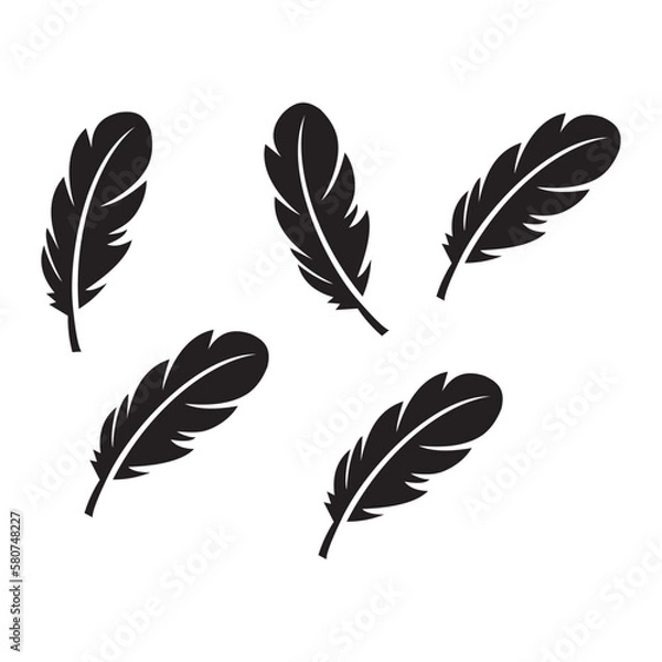 Fototapeta feather set icon symbol