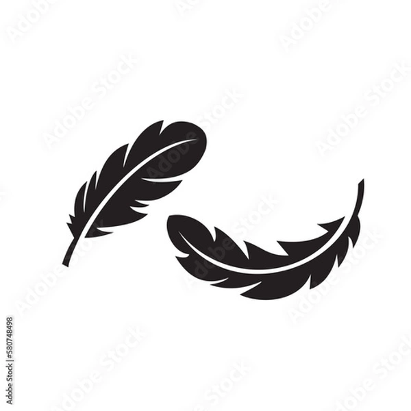 Obraz feather set icon symbol