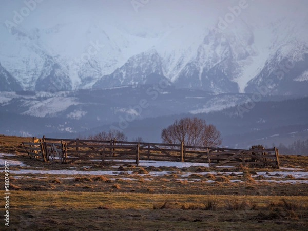 Obraz landscape with mountains and snow