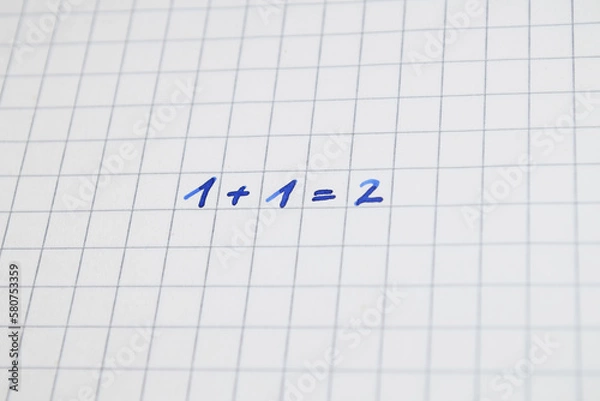 Fototapeta 1+1=2 Rechnen Addition ~ Grundschule 1. Klasse ~ Addition ~ Plus 