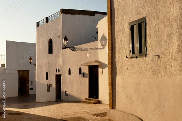 Fototapeta The Oudaya Kasbah is a haven of tranquility, with its flower-filled little streets, Andalusian garden, and Moorish café. Referred to also as Kasbah of the Udayas, the Oudaya Kasbah is one of the most 