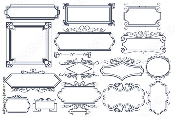 Fototapeta Various styles of text boxes are designed for use in comics and illustrations