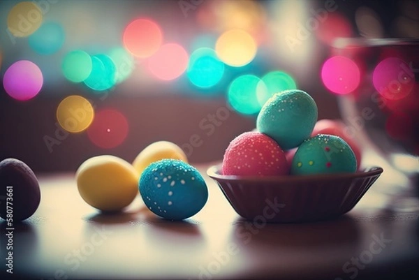 Fototapeta Crisp and Clean Easter Sunday: Sharp Focus and Color Grading - AI generated