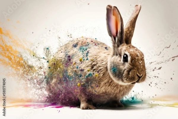 Fototapeta Clean and Crisp Easter Bunny: No Contrast, Sharp Focus - AI generated