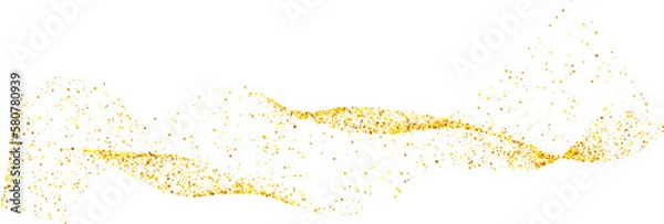 Obraz Gold glitter abstract stroke wave swash shiny shape. Luxury  element.