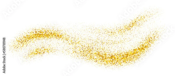 Fototapeta Gold glitter swash shiny  stroke shape, luxury  party element