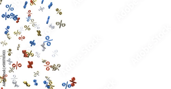 Fototapeta Sales icons floating in the air 3D rendering