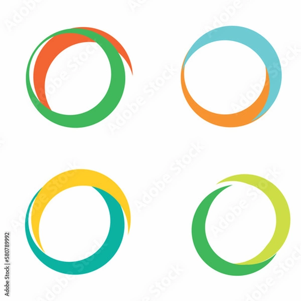 Fototapeta Color circle icon set abstraction
