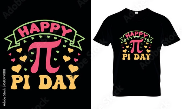 Obraz Happy Pi Day T-shirt Design Bundle. Pi t-shirt. Math T shirt design. Pi day Vector Graphics