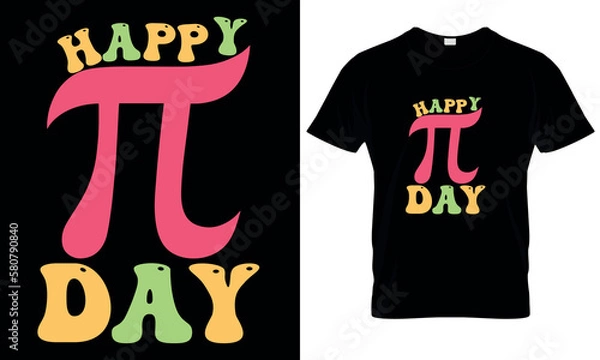 Obraz Happy Pi Day T-shirt Design Bundle. Pi t-shirt. Math T shirt design. Pi day Vector Graphics