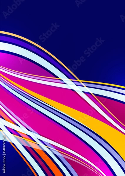 Fototapeta Bright overlapping flowing stripes and lines. Modern design. Vector