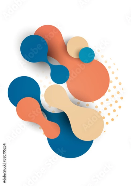 Fototapeta Abstract overlay shapes. Wavy shapes, flowing elements, flow lines. Trendy futuristic design for banner, flyer, poster, logo. Vector