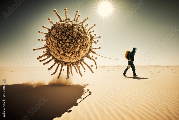 Fototapeta Post Covid Illustrated, AI Generative