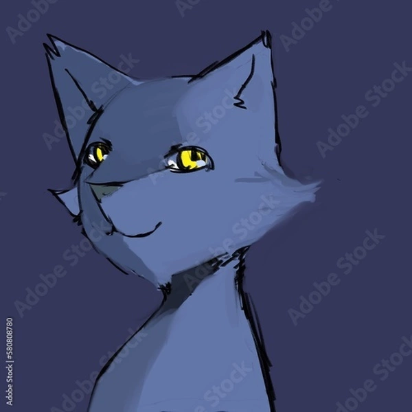 Fototapeta cat and moon