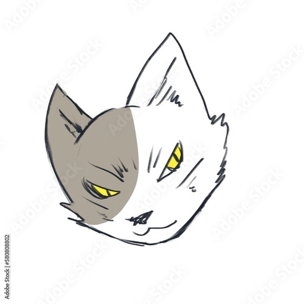 Fototapeta white cat with a bow