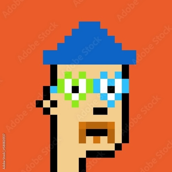 Fototapeta Cartoonish Pixelated Man