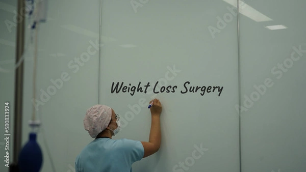 Obraz Nurse in the operating room. The nurse is preparing for Weight loss surgery.