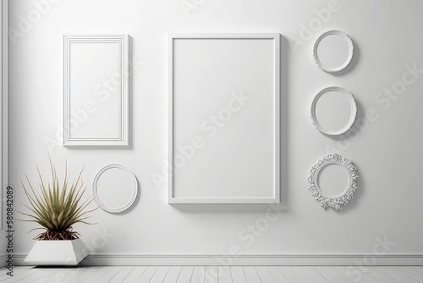 Fototapeta Frame mockup. Poster Mockup. Photo frame mockup. Gallery wall mockup. AI Generated.