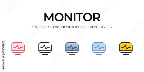 Obraz monitor icons set vector illustration. vector stock,