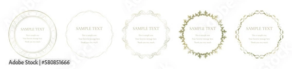Fototapeta 素材_フレームのセット_ゴールドの豪華な雰囲気の飾り枠。シンプルで高級感のある囲みのデザイン
