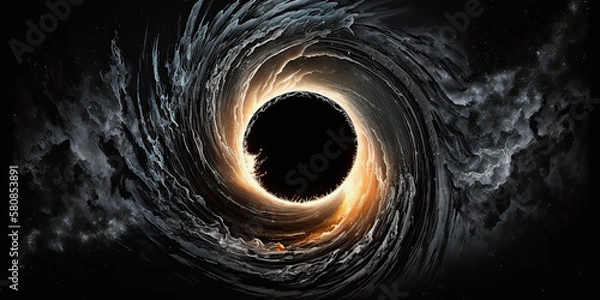 Obraz ai midjourney generative illustration of a black hole in space