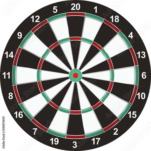 Obraz Realistic Dart Board Illustration