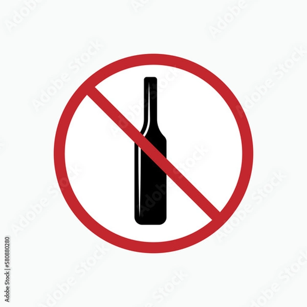 Fototapeta Non Alcohol Icon. No Liquor Symbol  -  Vector for Design, Presentation, Website or Apps Elements.    