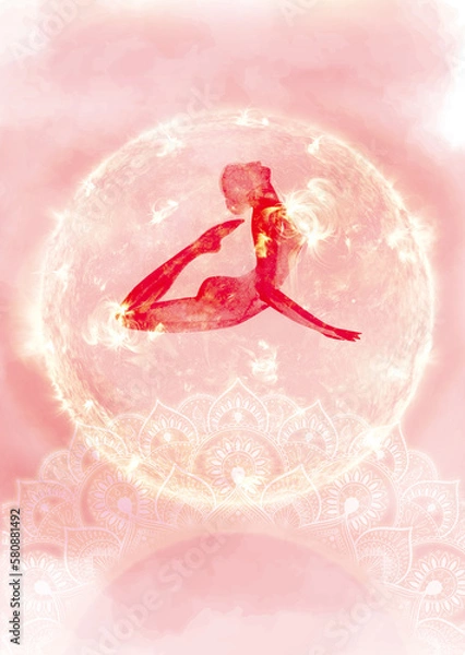 Obraz 요가, 명상, 환상적인, 아사나,