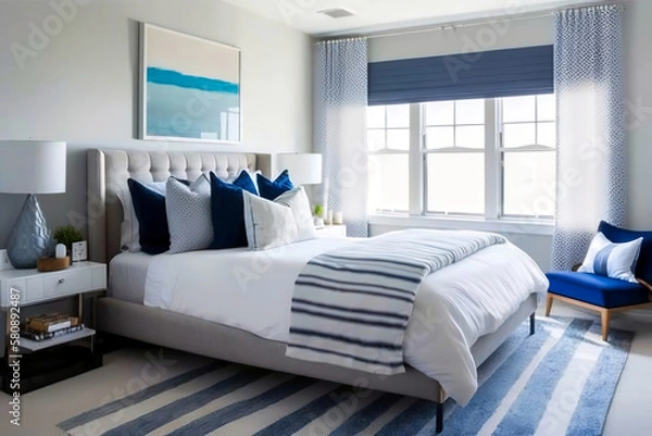 Obraz bed room with family, dark bed room, bed room night, empty bed room, bed room wall, room setting, bed setting, bed room, setting generative ai tool