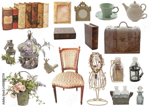 Fototapeta 切り抜き透過素材セットーアンティーク雑貨