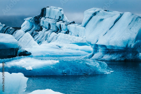 Obraz Different shaped glaciers on a lake