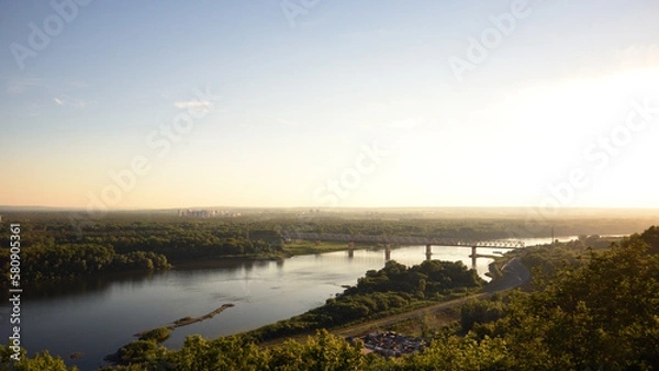 Obraz Sunset over the river. Ufa