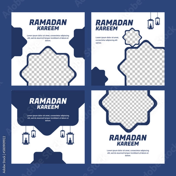 Fototapeta set of Design templates Ramadan Kareem, social media