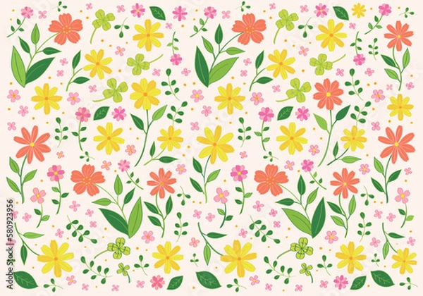 Obraz ボタニカルイラストの背景素材