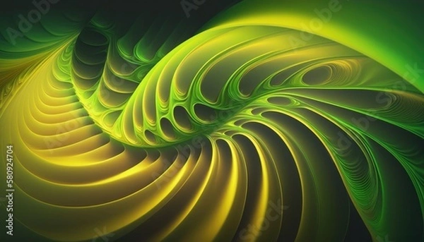 Obraz abstract green and yellow fractal background